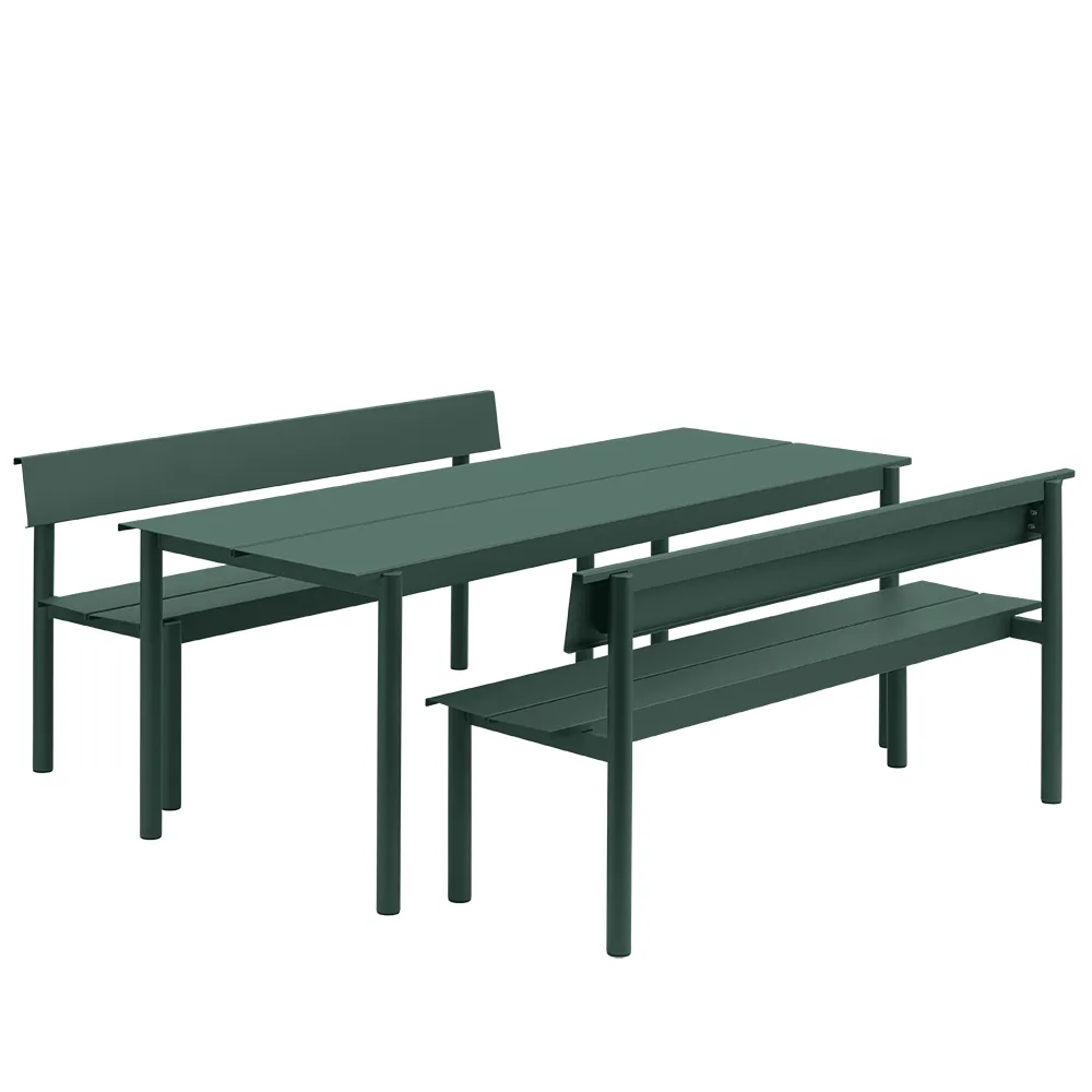 Teräspenkki 170cm Linear Steel Dark Green