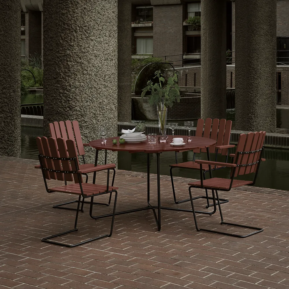 9A pöytä 120 cm Tummanpunainen / Musta