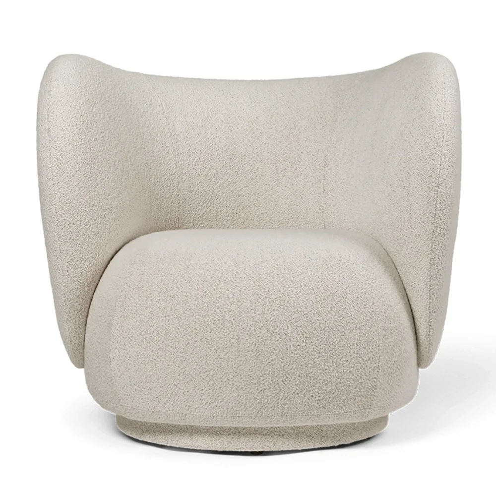 Ferm Living, Rico Lounge nojatuoli Soft Bouclé - Off-white/Sand