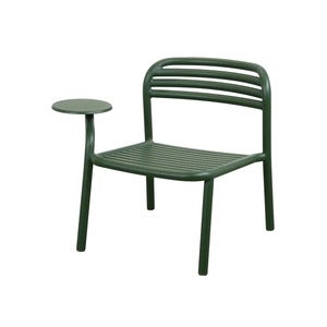 Bliss lounge tuoli m/sivupöytä oikea Dark green, aluminium