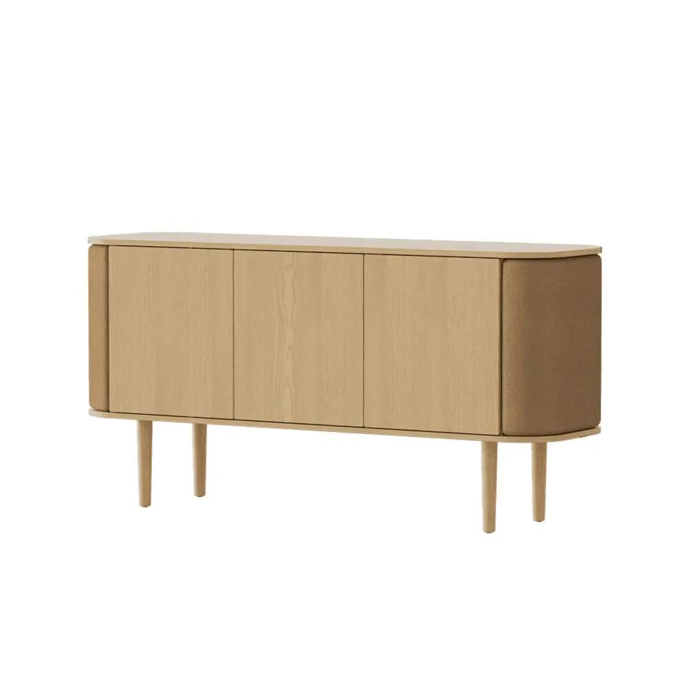 Treasures 3-ovinen kaappi tammi/Brown faux leather