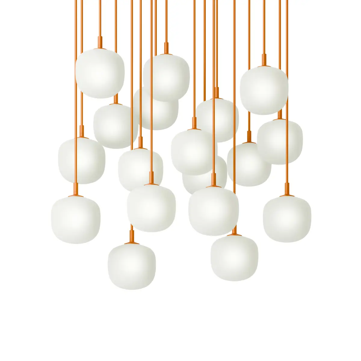 Rime Pendant Cluster - Ø12 - 18 - White / Orange  
