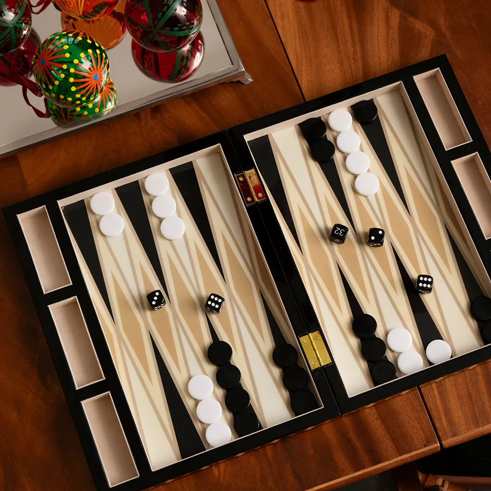 Backgammon Lakattu Black