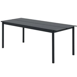 Linear Steel Ruokapöytä 200X75 cm Anthracite Black 
