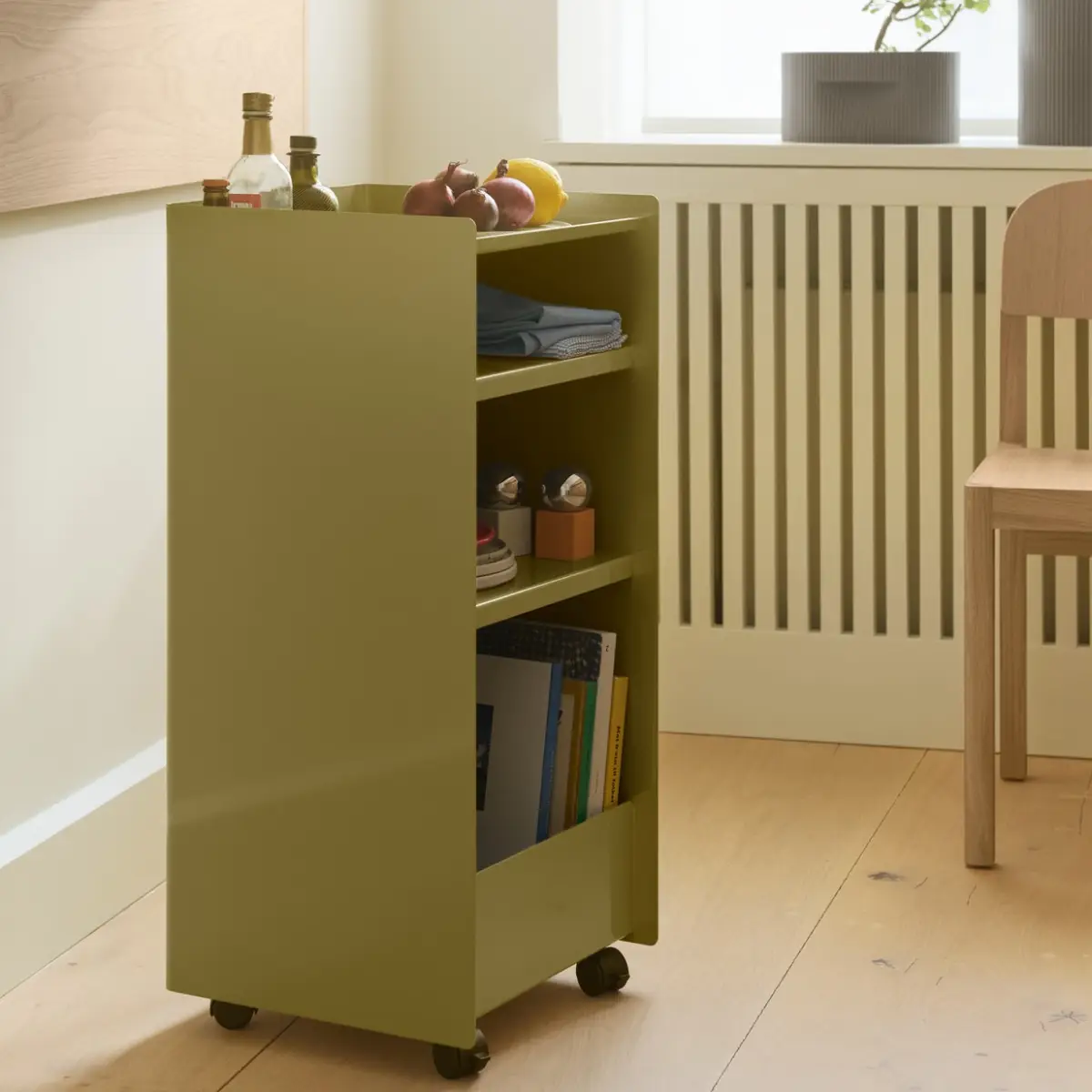 Folded Trolley korkeus avattuna 83,7 cm) – tumma beige-vihreä
