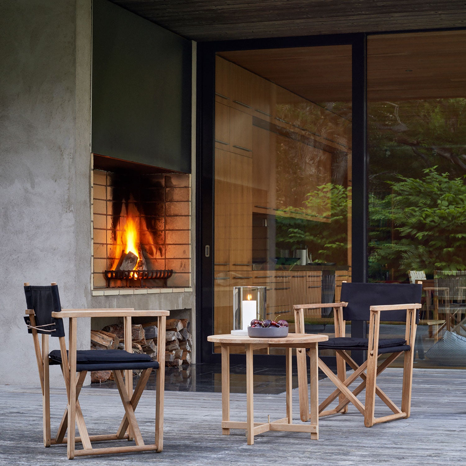 Kryss lounge-nojatuoli tiikki Skargaarden