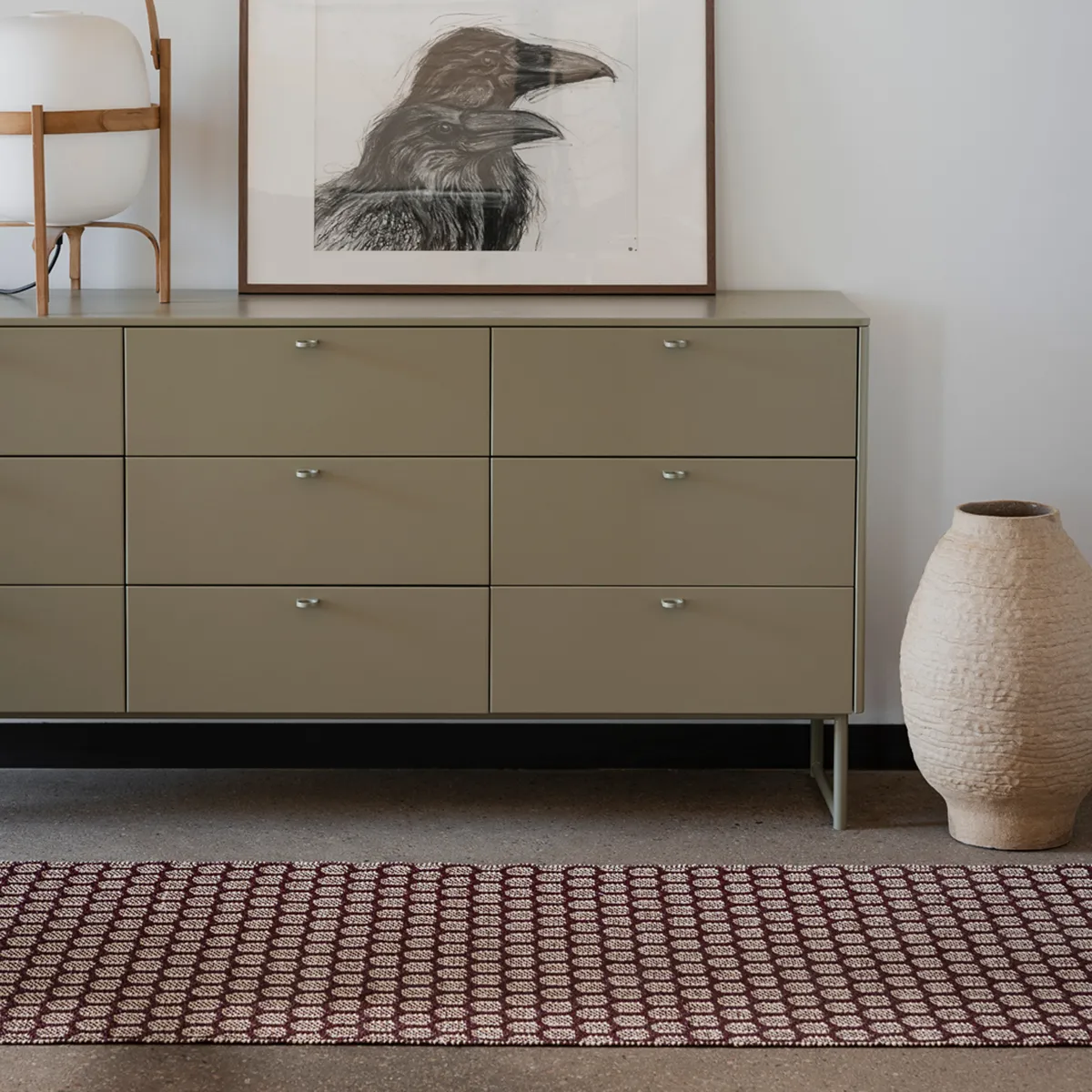 Käännettävä Muovimatto MIMI Burgundy/Cream 180x260 cm