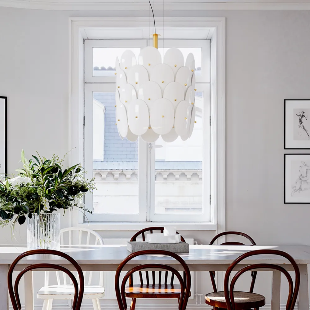 Omlott kattovalaisin Ø50cm messinki/valkoinen