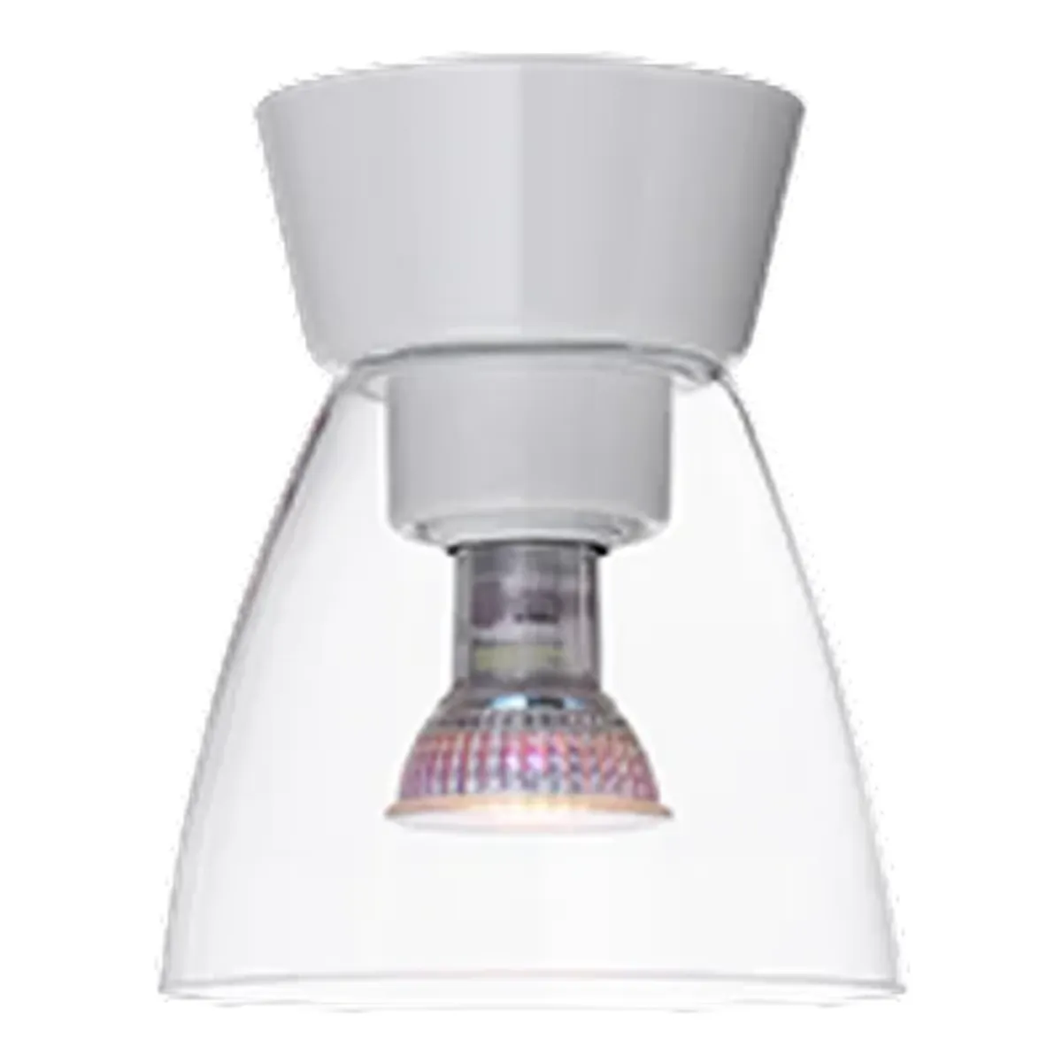 Bizzo plafondi Ø16,5xH19,3 cm metalli kiiltävä valkoinen/kirkas lasi
