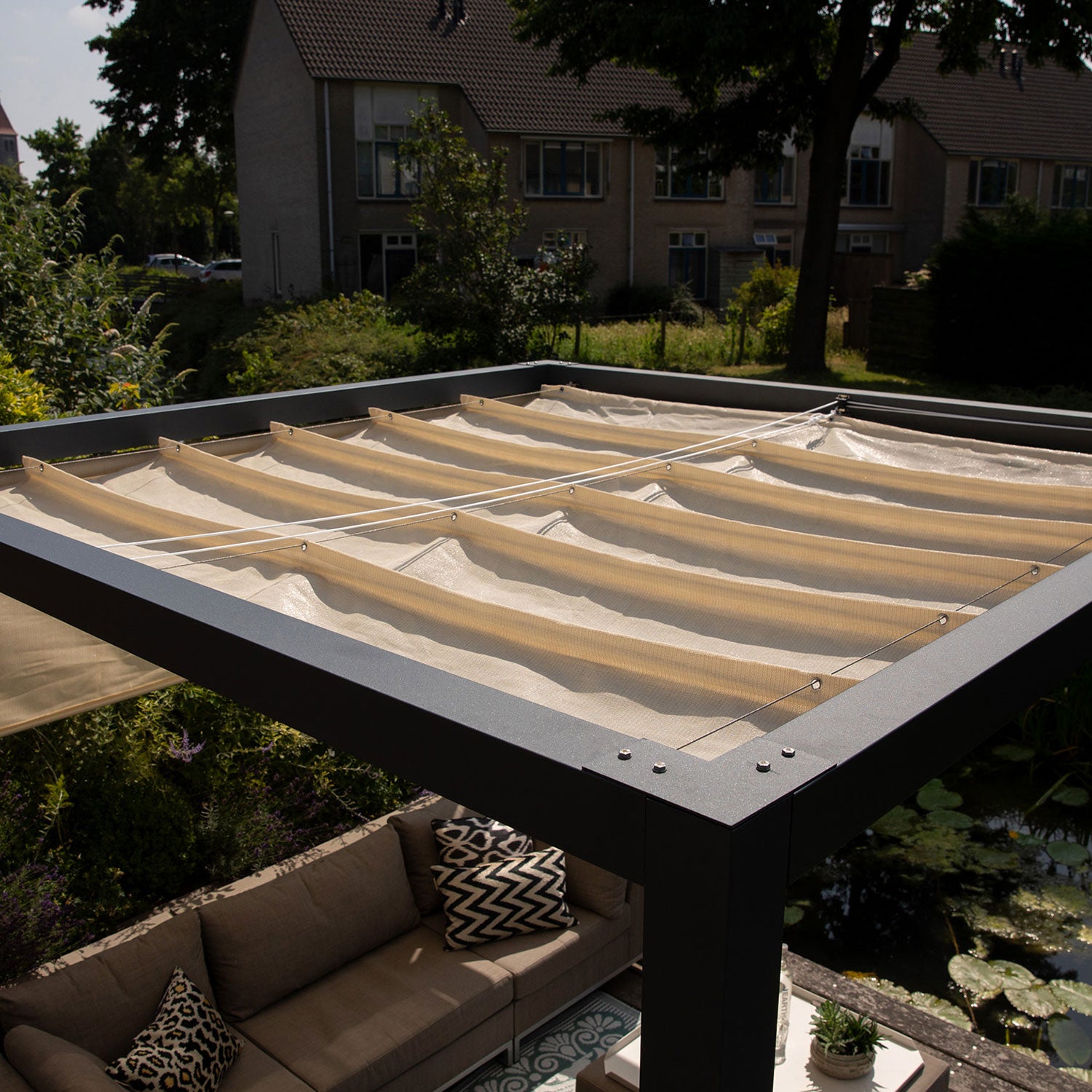 Coolfit aurinkopurje harmonikka 370x370cm harmaa