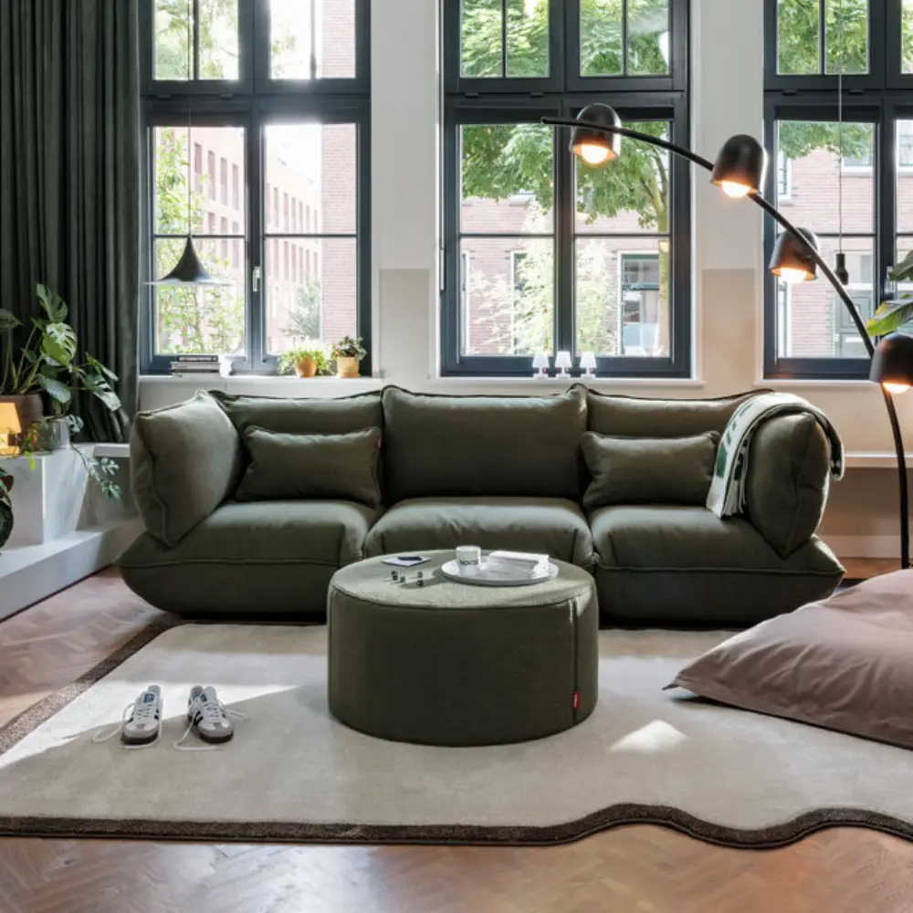 sumo sohva moduuli boucle recycled leaf green