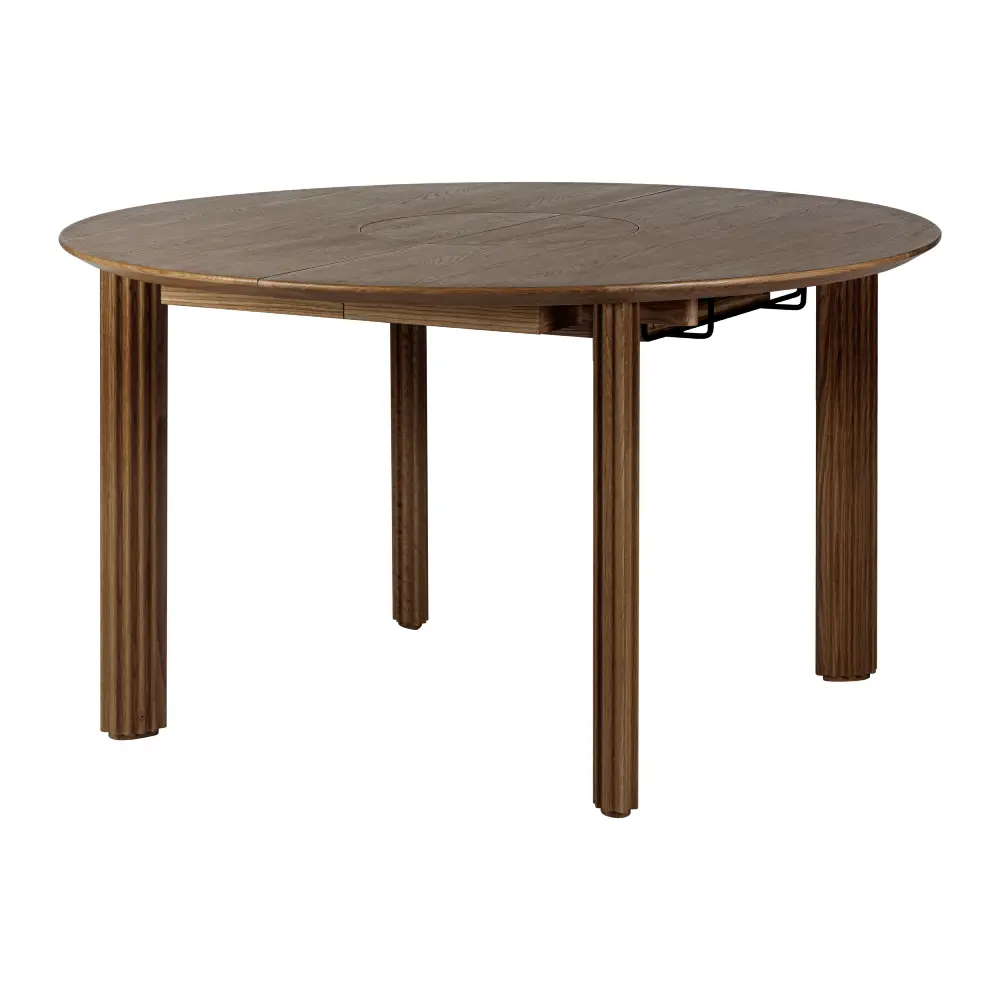 Comfort Circle Ruokapöytä jatkeella 132-202x132 Dark Oak