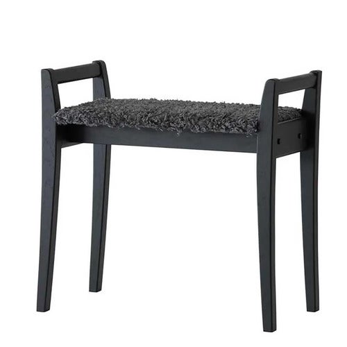Meja jakkara Mustaksi värjätty tammi/ Lampaannahka look Tummanharmaa