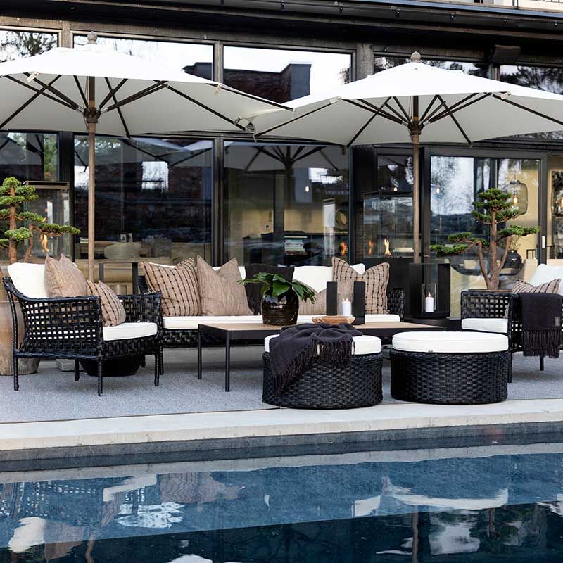 Sohva Santa Monica musta polyrottinki ilman pehmustetta Artwood