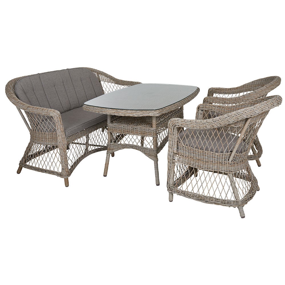 Kamomill 2-istuttava sohva polyrottinki pehmusteella Brafab