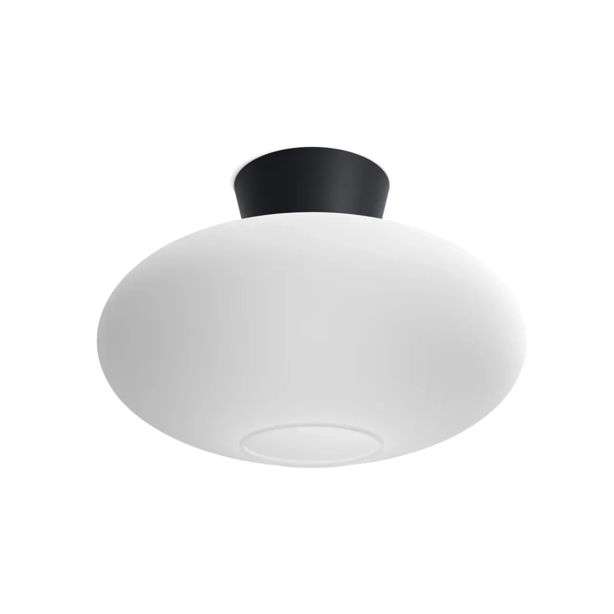 Bullo XL plafondi Ø38xH25,6 cm metalli/lasi mattamusta/opaalilasi