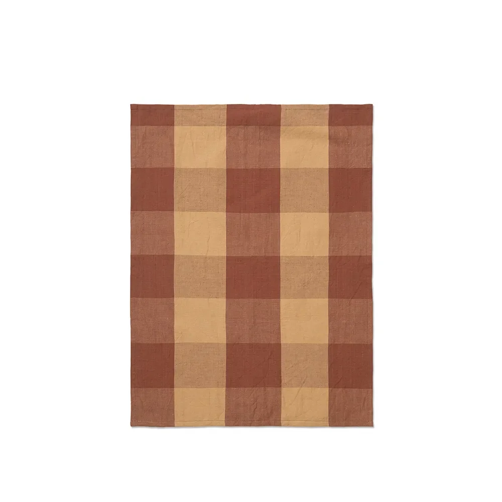 Ferm Living, Keittiöpyyhe Hale Peach/Spice Red