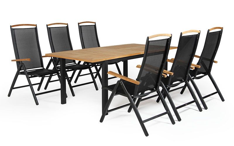 Andy & Lyon ruokailuryhmä musta/tiikki Brafab