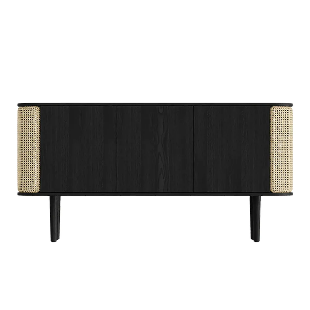 Treasures 3-ovinen kaappi, musta tammi/Ventian Cane