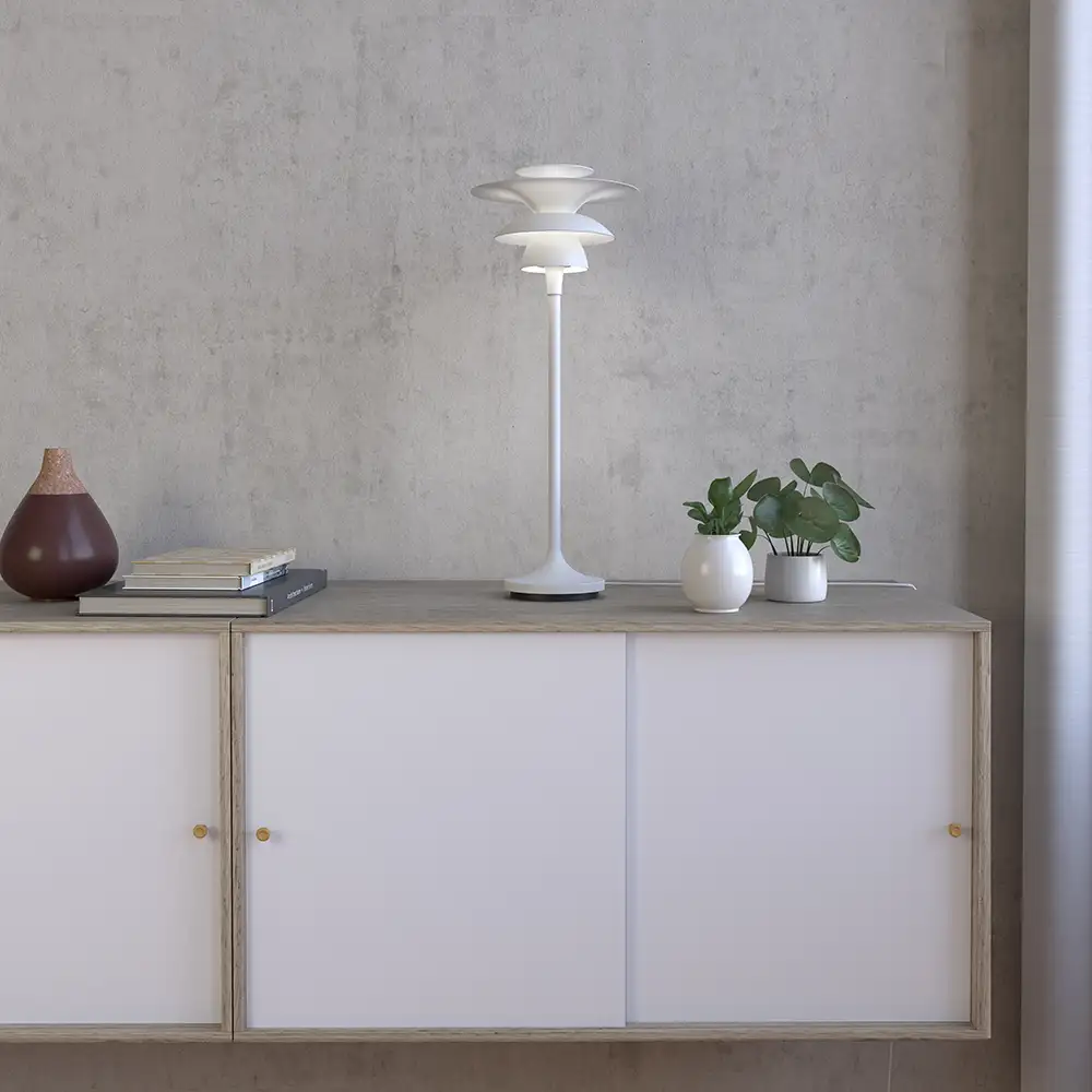 Picasso pöytävalaisin 460 mm mattavalkoinen