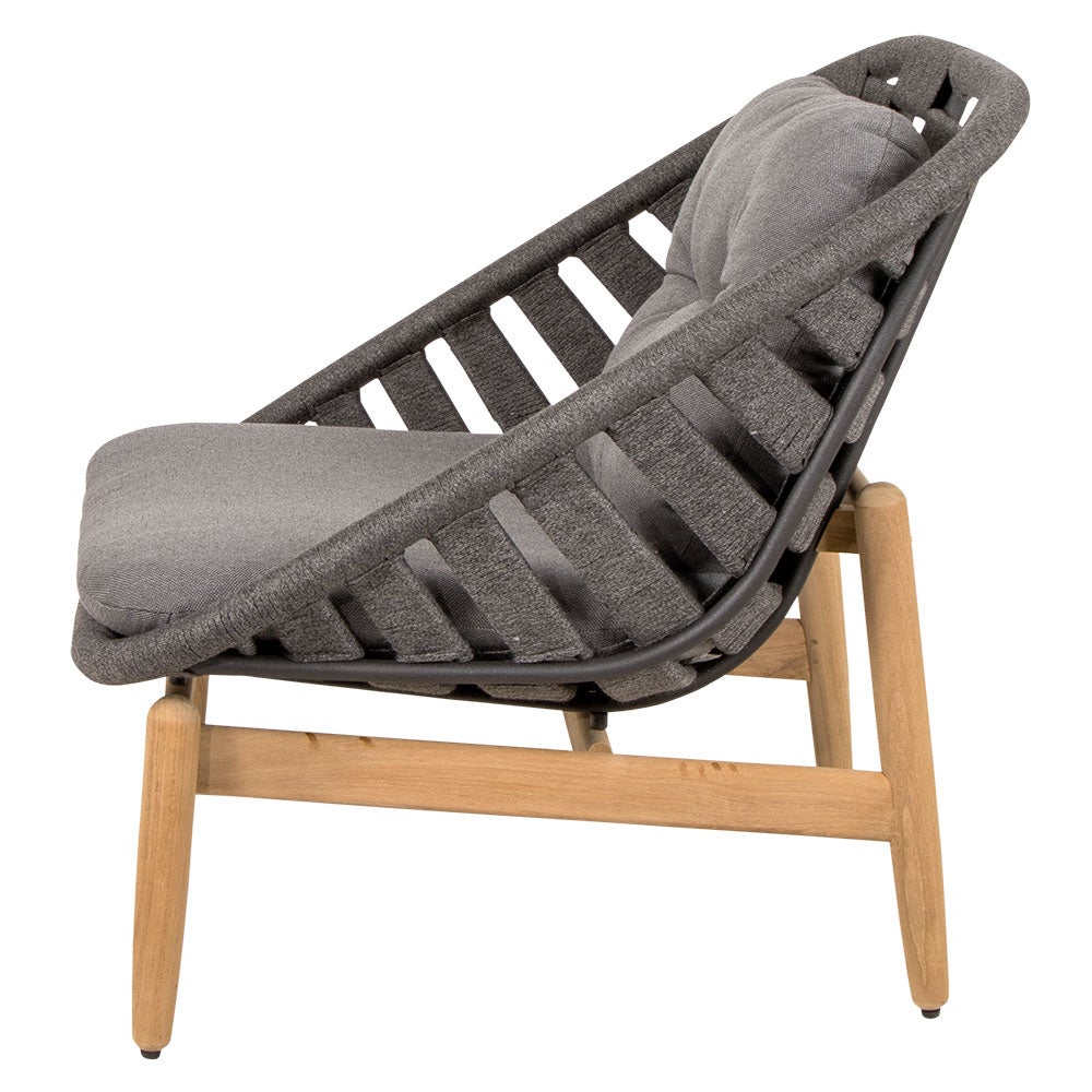 Strington nojatuoli sis. Grey rottinki-Line Airtouch tyynyt