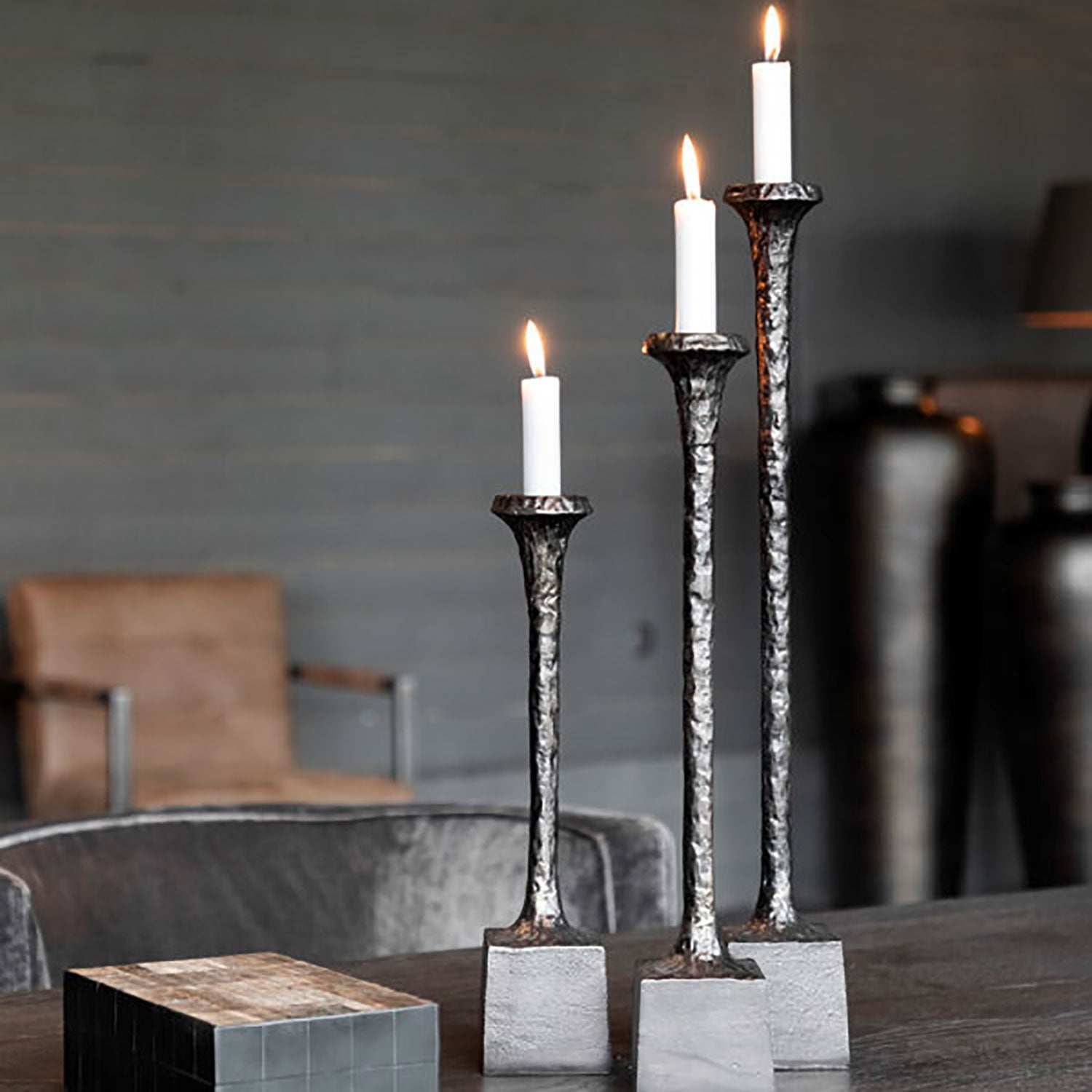 Candela kynttilänjalka 3-setti antique bronze Artwood