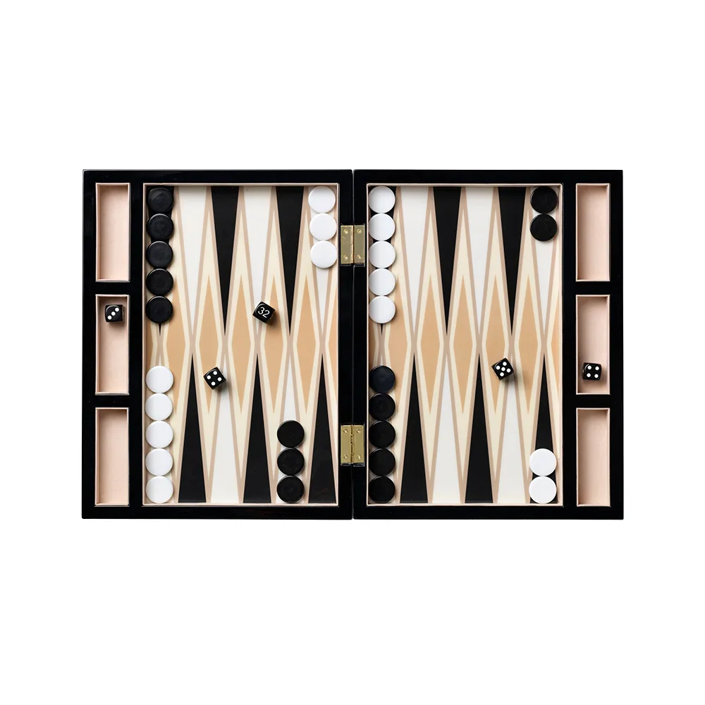 Backgammon Lakattu Black