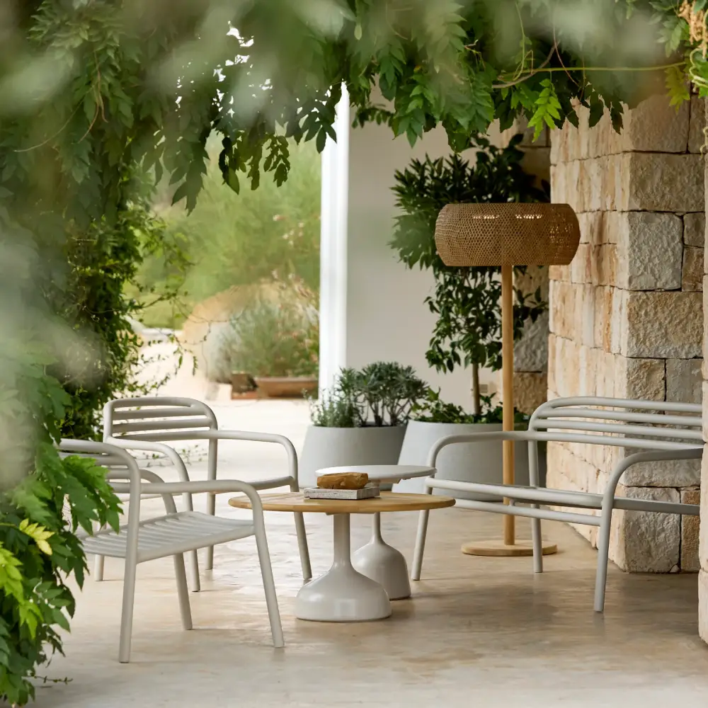 Illusion Glow lattiavalaisin m/natural Weave Teak