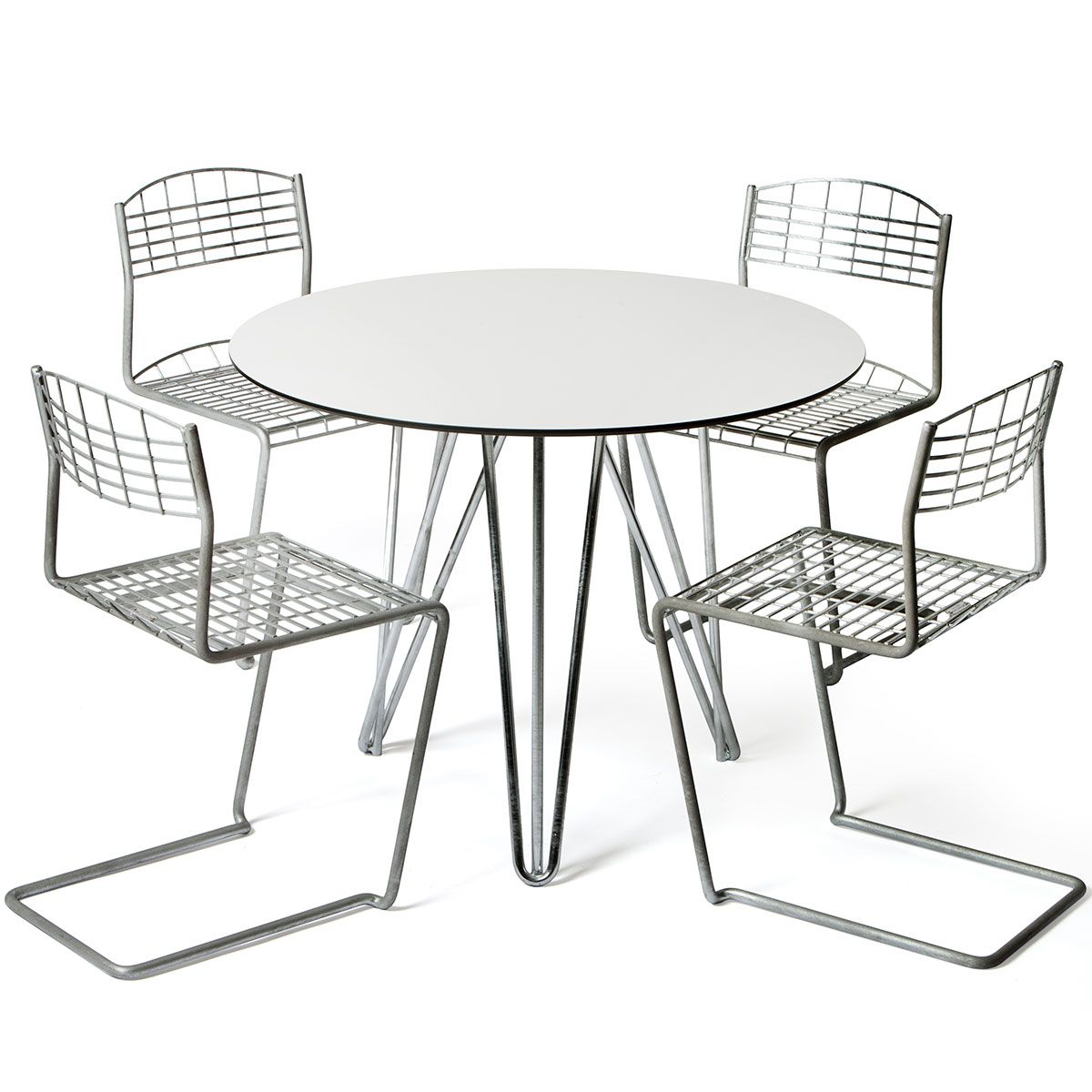 Grythyttan Stålmöbler Hich Tech ruokailuryhmä Ø 90 cm