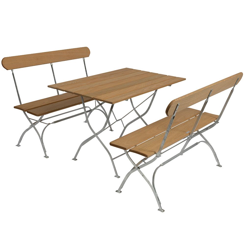 Grythyttan Stålmöbler puutarharyhmä pöytä ja 2 sohvaa tammi