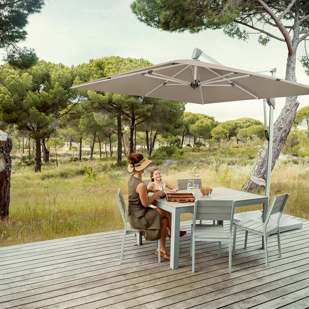 Sombrano S+ vapaasti riippuva aurinkovarjo 400 cm anodisoitu alumiini Cat.5 615 Black