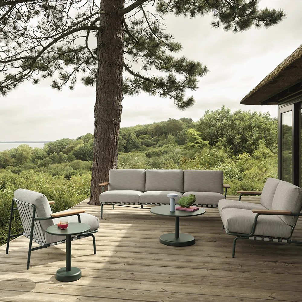 Linear Steel Sohvapöytä Ø70 cm Dark Green 