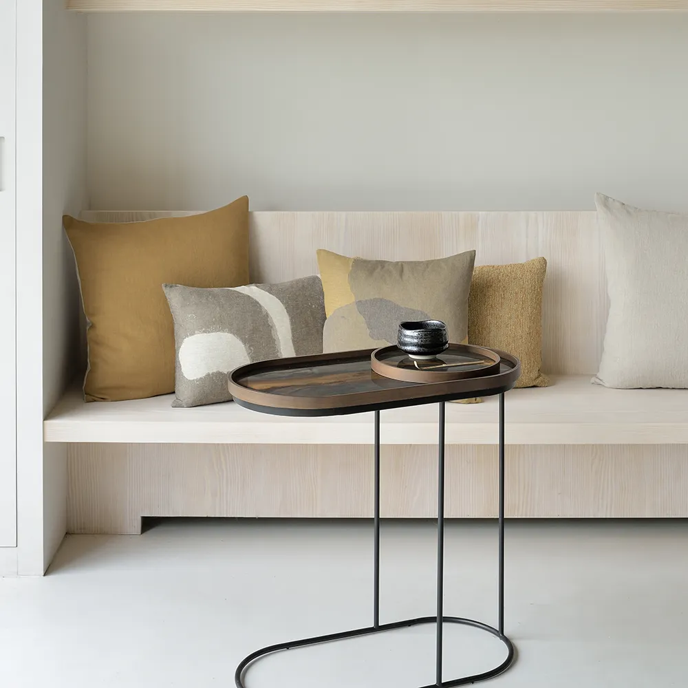 Organic lasi tarjotin soikea M bronze