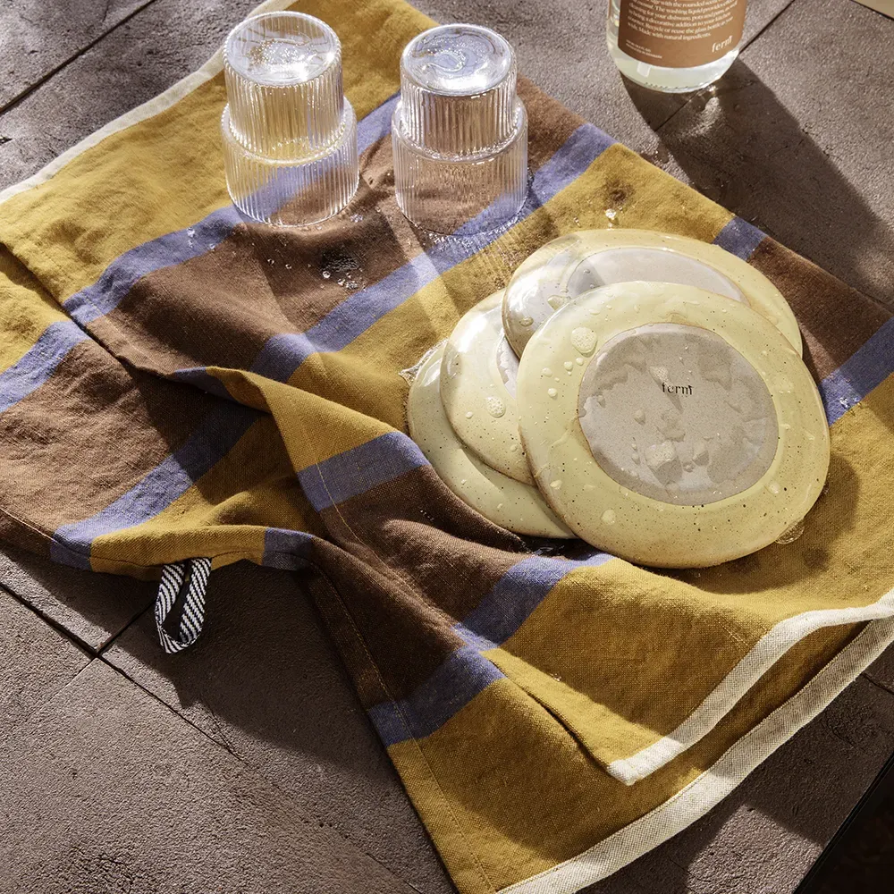 Keittiöpyyhe Hale Lime/Bright Blue/Choco