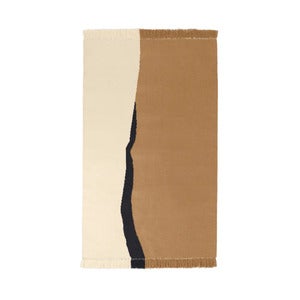 Soil Kelim -matto 140x200 cm - Tumma hiekka/Luonnonvalkoinen