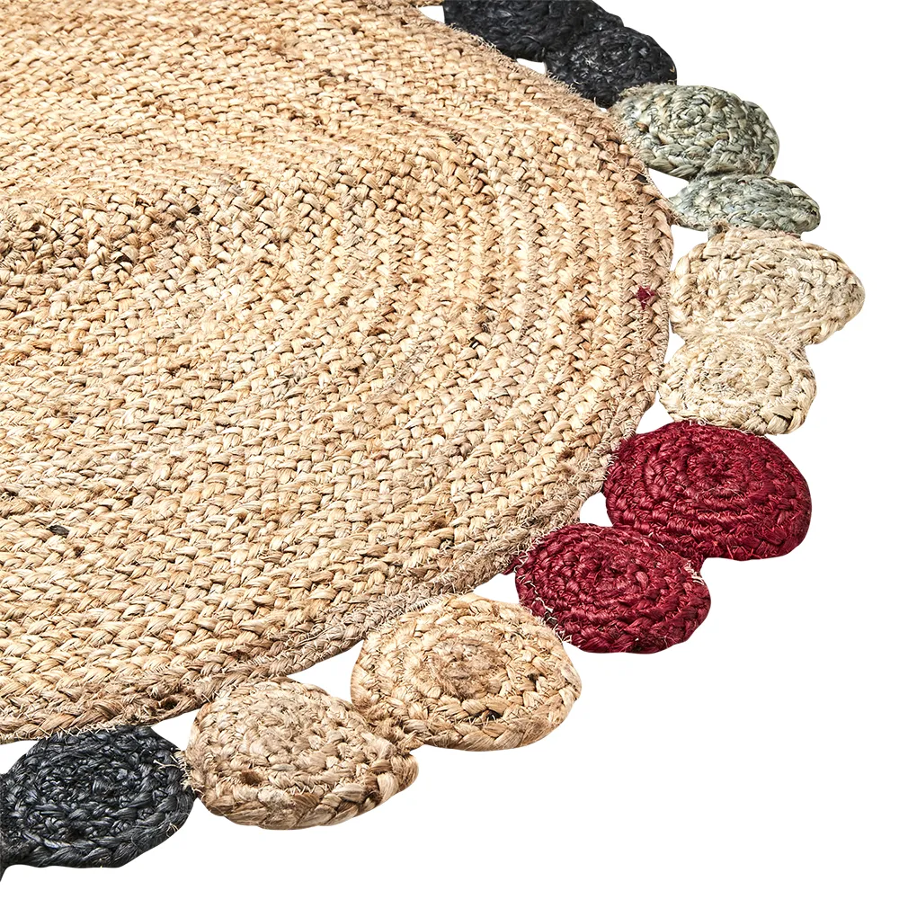 JUNI matto luonnon/monivärinen Ø90 cm