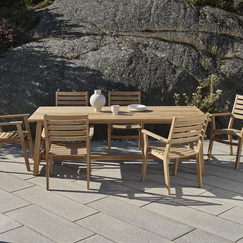 Keros ruokapöytä 100 x 220 cm tiikkiä 