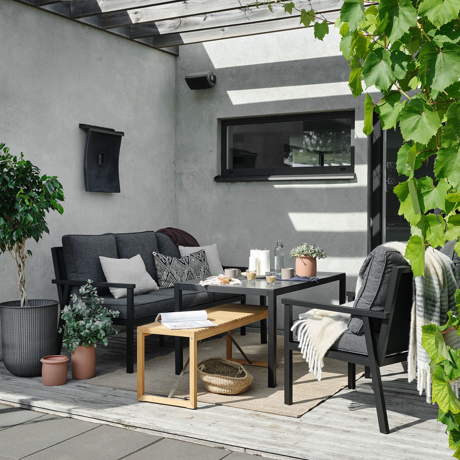 Rana sohvaryhmä korkea musta 