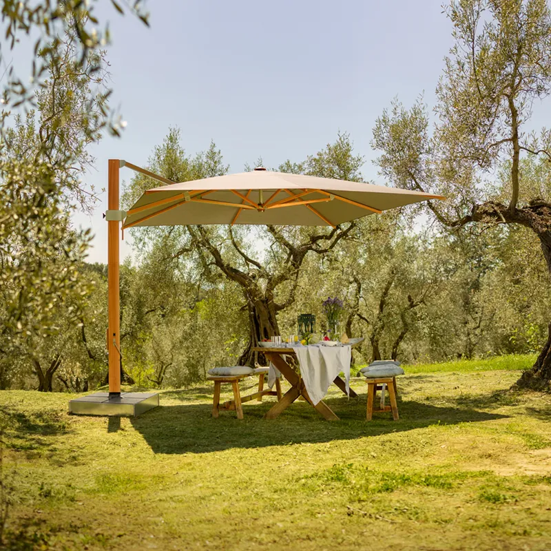 Aura vapaasti riippuva aurinkovarjo 400x400 cm cat.5 530 Atlantic