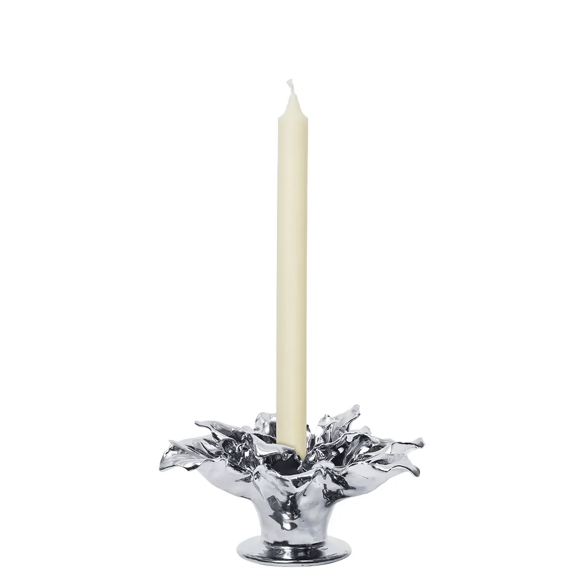 Kynttilänjalka Holly Leaf Silver Ø 12 cm