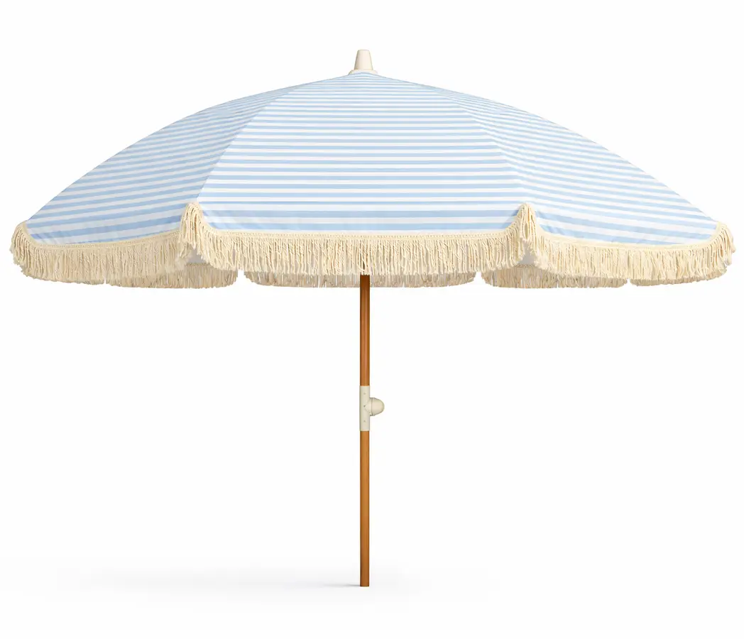 Aurinkovarjo 200 cm sininen/valkoinen