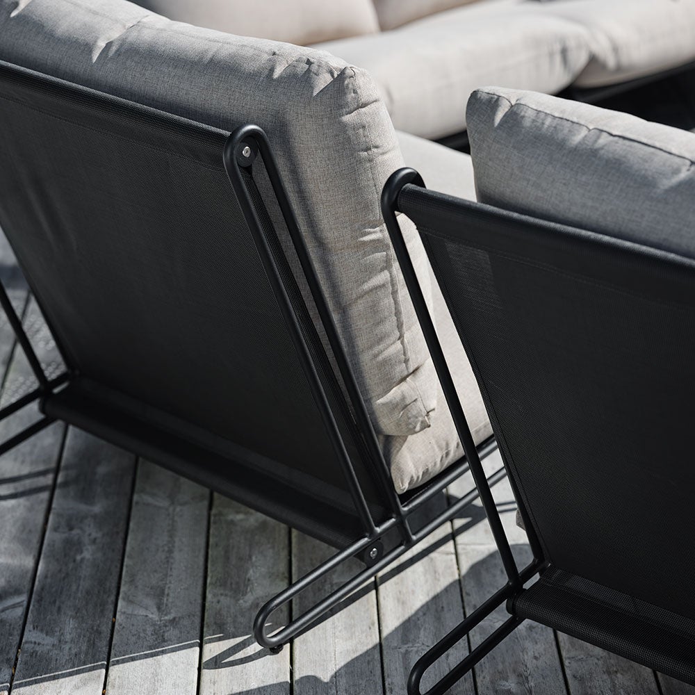 Blixt nojatuoli musta pehmusteella Brafab