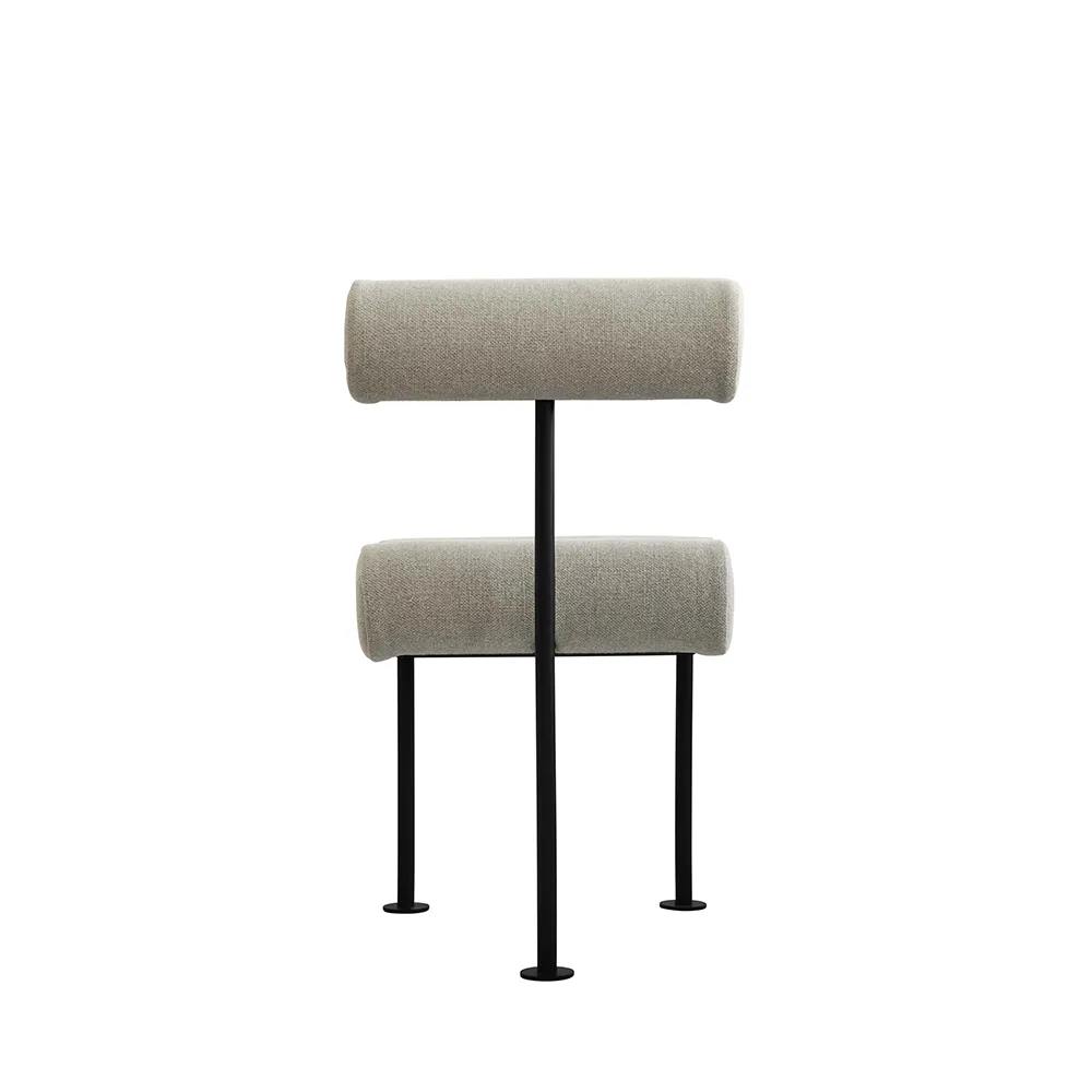 Hiro-ruokatuoli, musta runko - pellava