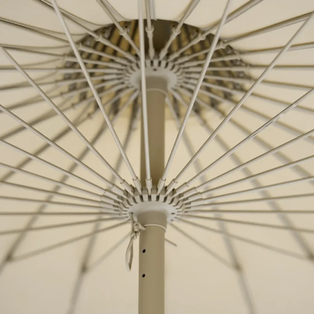 Aurinkovarjo hapsuilla Ø240 cm Beige