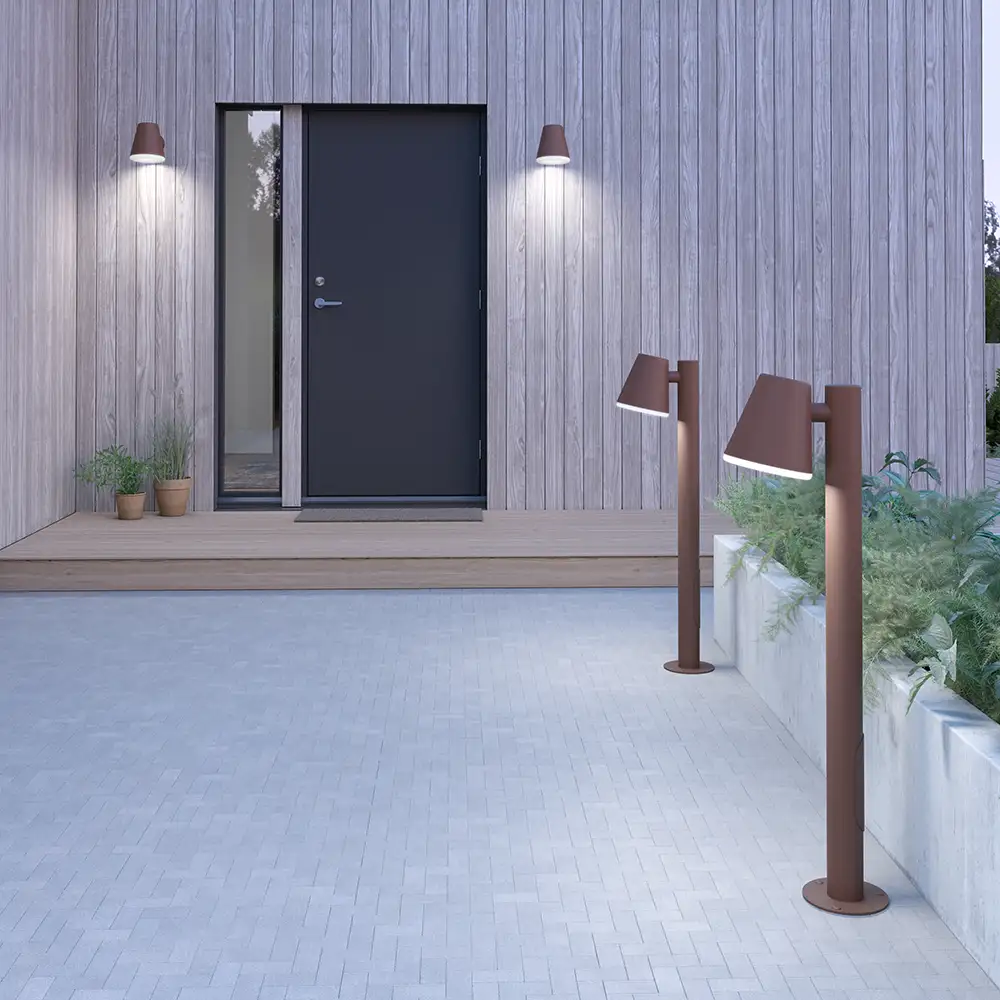 Mist utomhus pylväsvalaisin Roststruktur E27