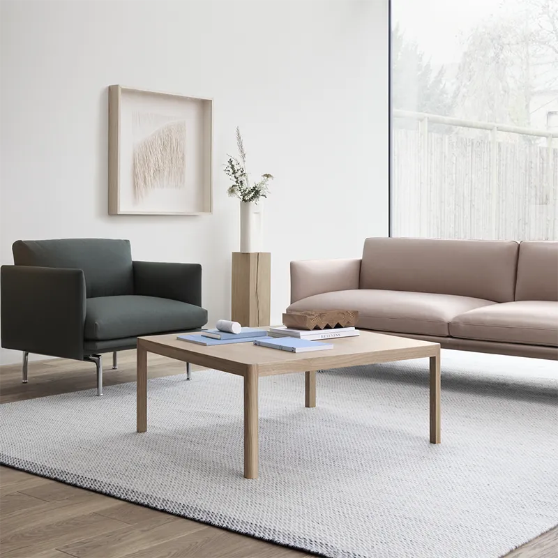 Workshop sohvapöytä 86 x 86 cm - Oak Veneer Oak