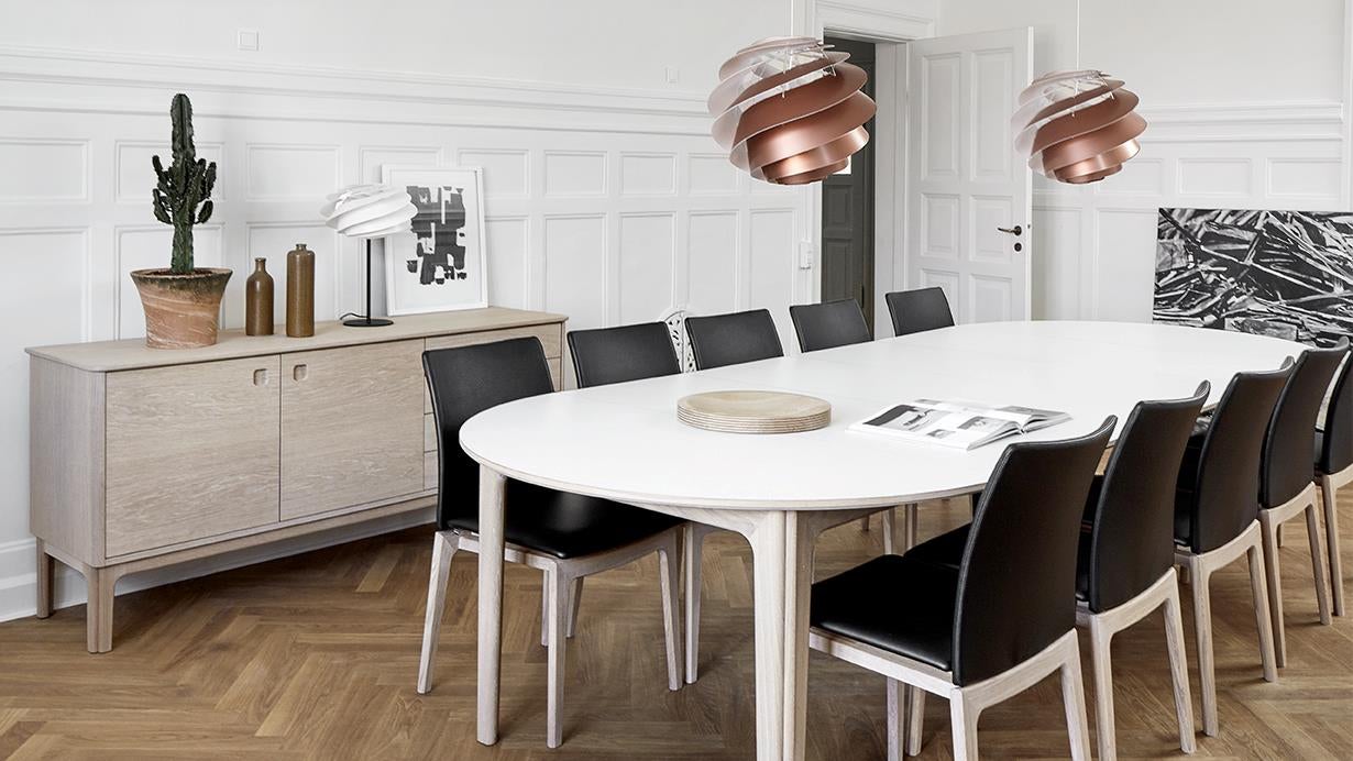 SM112 Ruokapöytä Tammi Massiivi Valkoinen öljy