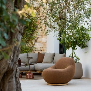 Gem lounge tuoli m/teak kääntölaakeri Umber brown, Rise