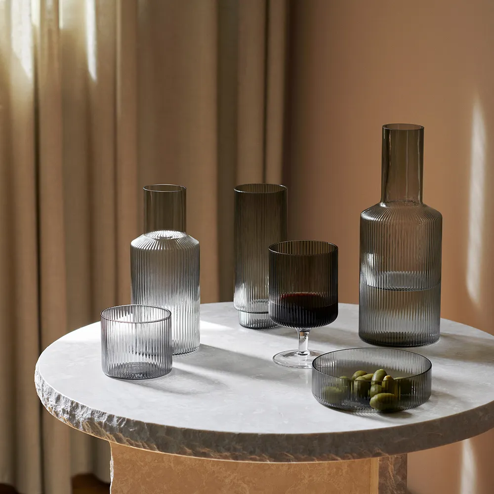 Ripple Tarjoilukulho 4-pack - Smoked Grey