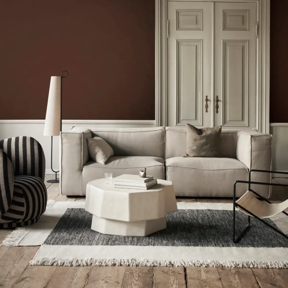 Counter Käsin kudottu villamatto 200x300 cm - Charcoal/Off-white